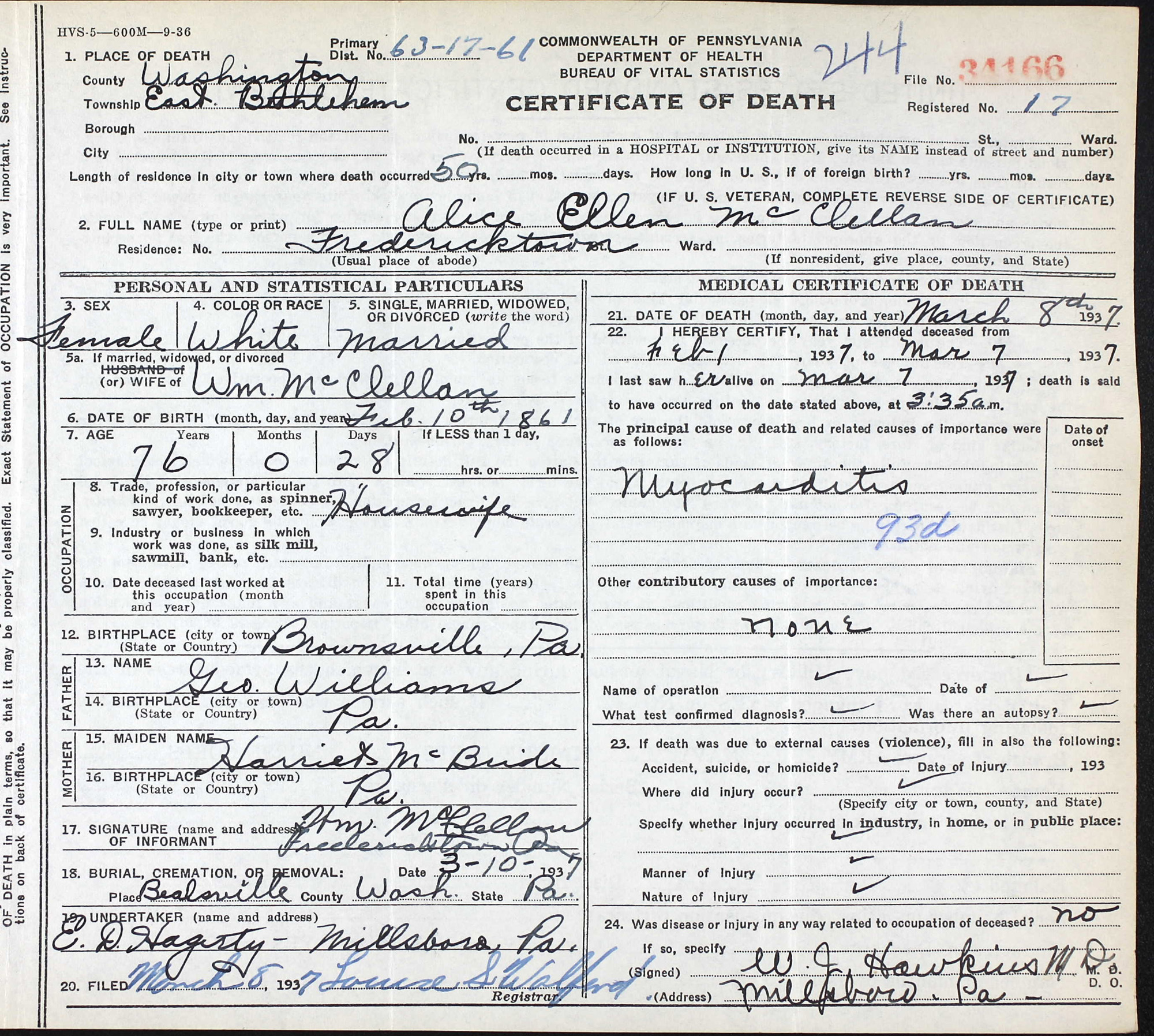 Alice ellen McClellan